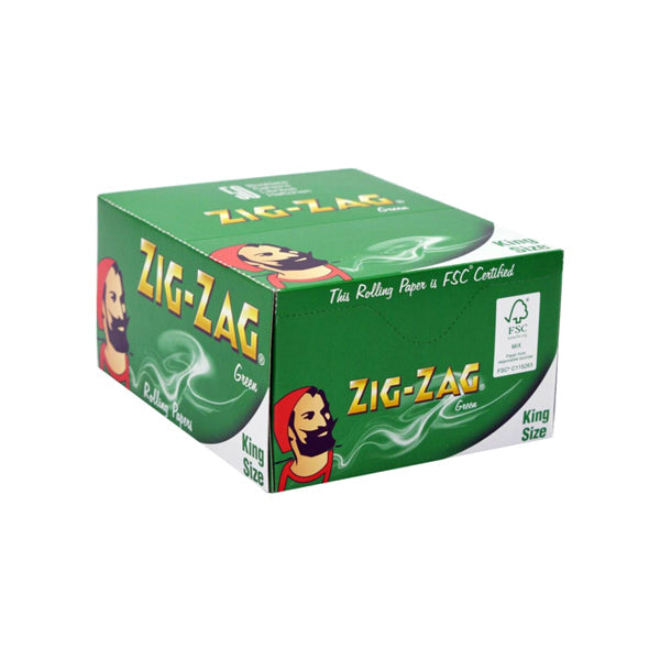 50 Zig-Zag Green King Size Rolling Papers Zig-Zag