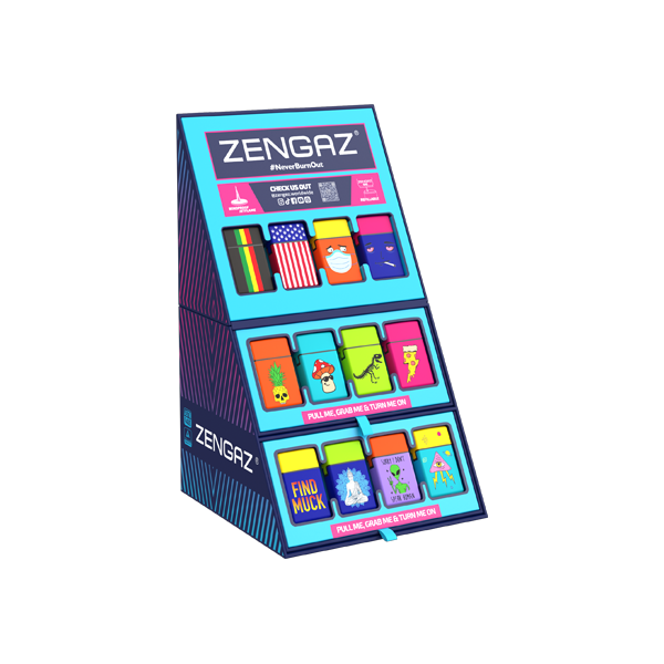 Zengaz Cube ZL-30 Chip Set (EU-S2) - Jet Flame Lighters Bundle + 48 Lighters with Cube display stand Zengaz