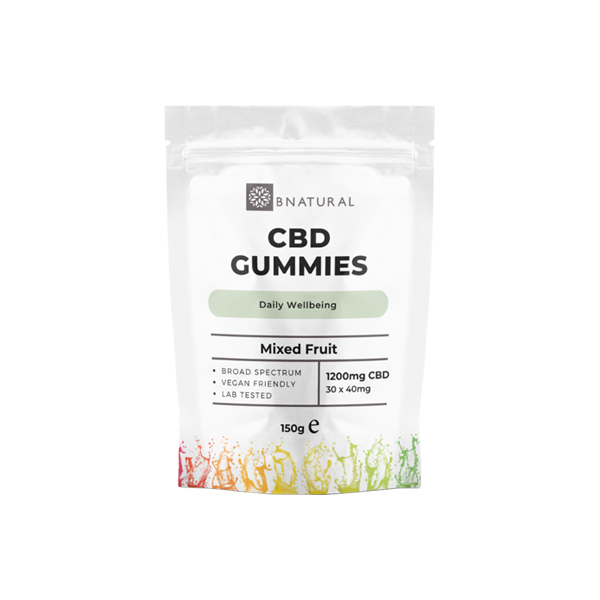 Bnatural 1200mg Broad Spectrum CBD Mixed Fruit Gummies - 30 Pieces Bnatural