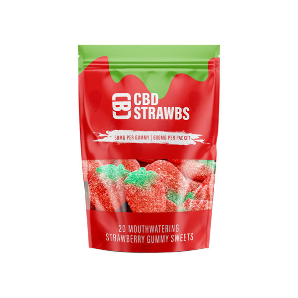 CBD Asylum 600mg Strawberry Gummies Ct Pouch (BUY 1 GET 2 FREE) CBD Asylum