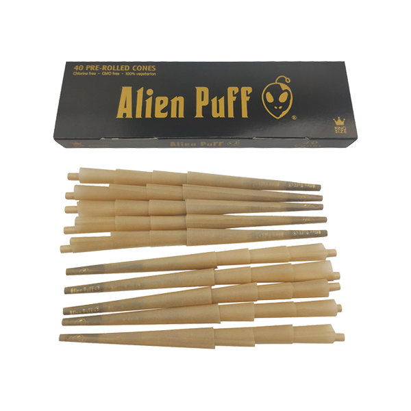 40 Alien Puff Black & Gold King Size Pre-Rolled 84mm Cones Alien Puff
