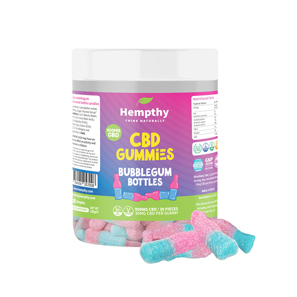 Hempthy 900mg CBD Bubblegum Bottles - 30 Pieces Hempthy