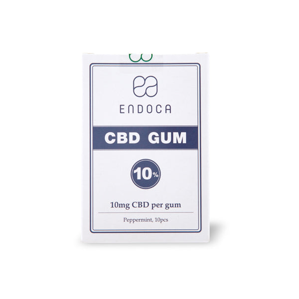 Endoca 100mg CBD Peppermint Chewing Gum - 10 Pcs Endoca