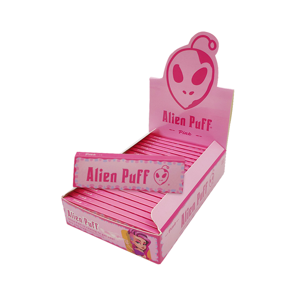 50 Alien Puff 1 1/4 Size Pink Rolling Papers Alien Puff