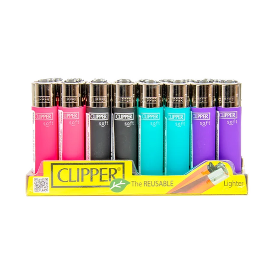 40 Clipper CP11RH Classic Large Flint Painted Soft Touch Lighters - CL2C210UKH Clipper