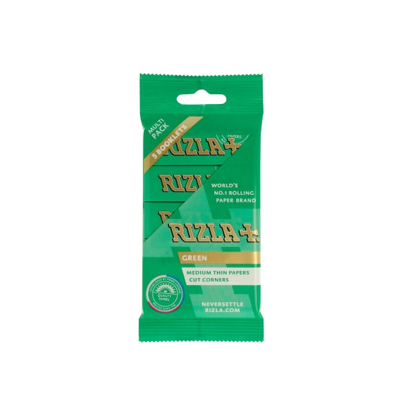 5 Pack Green Regular Rizla Rolling Papers (Flow Pack) Rizla