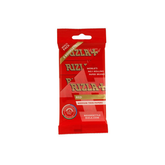5 Pack Red Regular Rizla Rolling Papers (Flow Pack) Rizla