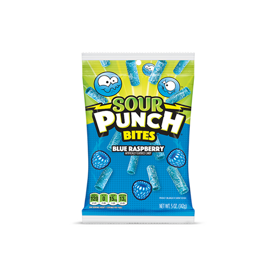 USA Sour Punch Bites Blue Raspberry Share Bag - 142g Sour Punch Bites