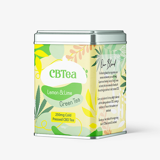 CBTea 250mg Cold Pressed Full Spectrum CBD Lemon & Lime Green Tea - 100g CBTea