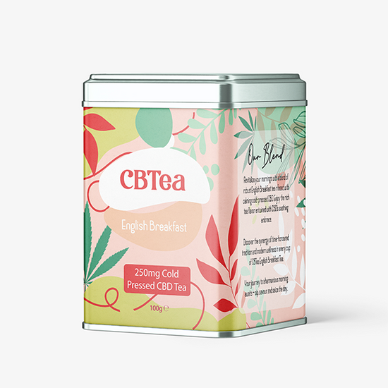 CBTea 250mg Cold Pressed Full Spectrum CBD English Breakfast Tea - 100g CBTea