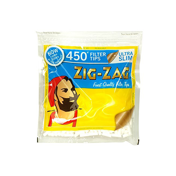 Zig-Zag 450 Filter Tips Ultra-Slim pre-cut Resealable Bag Zig-Zag