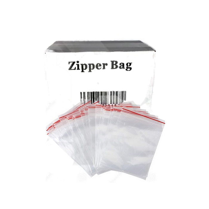 5 x Zipper Branded 100mm x 100mm Clear Bags Zipper