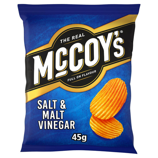 McCoy's Ridge Cut Salt & Malt Vinegar Flavour Potato Crisps 45g, Case of 36 (Save £5.20) McCoy's