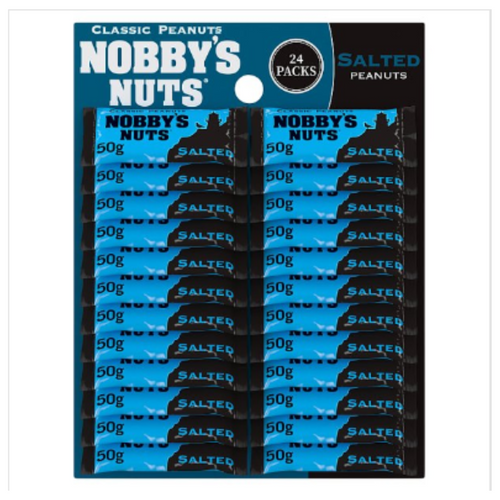 Nobbys Nuts Salted Card, Case of 24 Nobbys