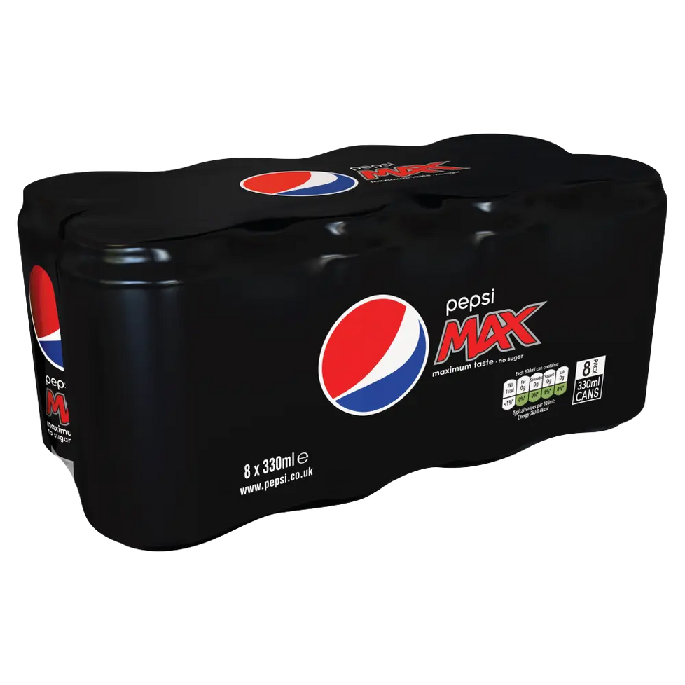 Pepsi Max No Sugar Cola Can 8x330ml, Case of 3 Pepsi