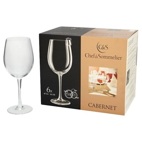 Chef & Sommelier Cabernet Wine Glasses 6 x 35cl / 12.5oz, Case of 4 Chef & Sommelier