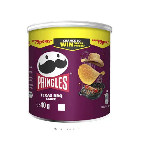 Pringles Texas BBQ Sauce Crisps Can 40g, Case of 12 Pringles