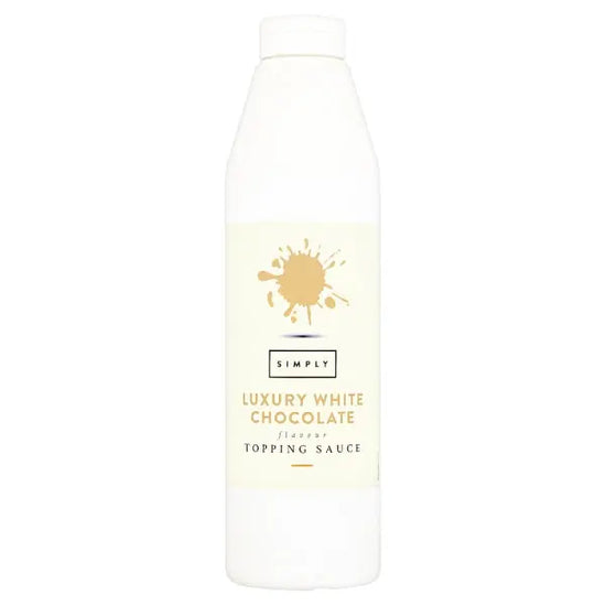 Simply Luxury White Chocolate Flavour Topping Sauce 1kg, Case of 6 British Hypermarket-uk Simply