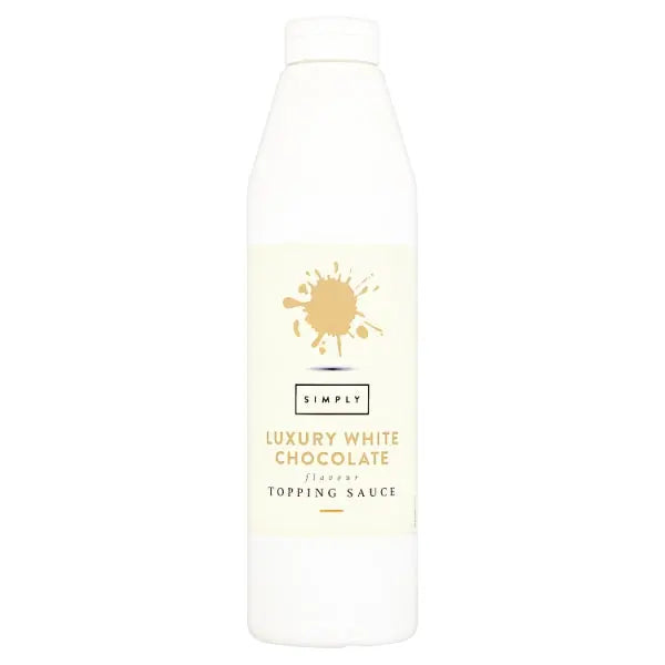Simply Luxury White Chocolate Flavour Topping Sauce 1kg, Case of 6 British Hypermarket-uk Simply