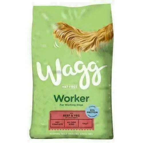Wagg Worker Wagg Worker Complete Beef & Veg Dry Dog 12kg Dog Food - British ...