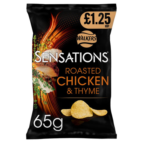 Walkers Sensations Roasted Chicken & Thyme Crisps 65g [PM £1.25 ], Case of 15 Walkers Sensations