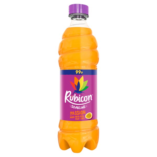 Rubicon Sparkling Passion Fruit Juice Drink 500ml 99p, Case of 12 British Hypermarket-uk Rubicon