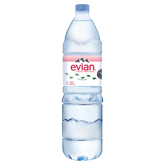 Evian Still Natural Mineral Water 1.5L, Case of 8 Evian