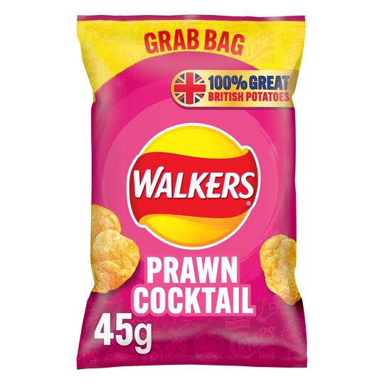 Walkers Prawn Cocktail Crisps 45g, Case of 32 Walkers