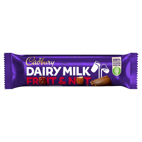 Cadbury Dairy Milk Fruit and Nut Chocolate Bar 49g, Case of 48 Cadbury