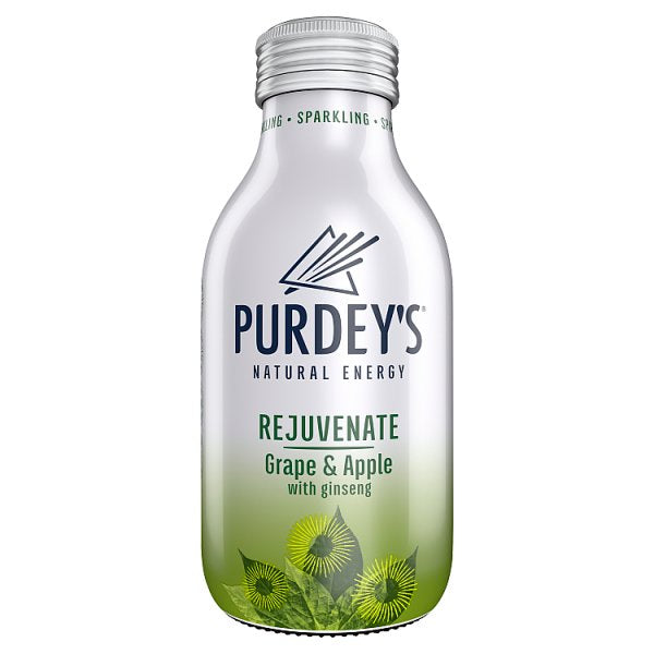 Purdey's Natural Energy Rejuvenate Grape & Apple with Ginseng 330ml, Case of 12 Purdey's