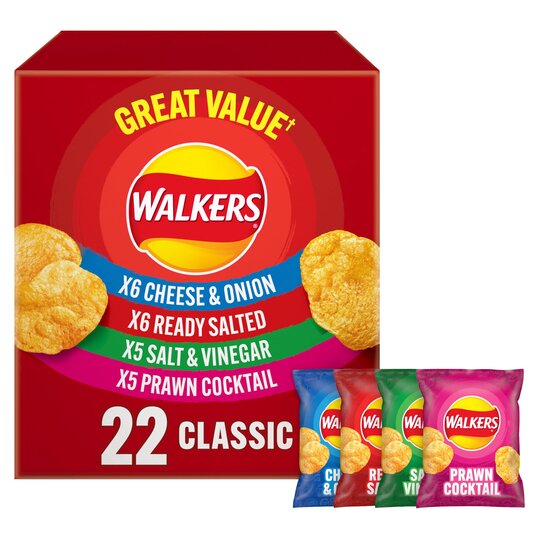 Walkers Classic Variety Multipack Crisps Box 22x25g Walkers