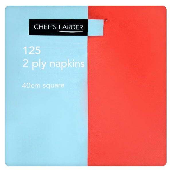 Chef's Larder 125 2 Ply Red Napkins 40cm Square, Case of 10 Chef's Larder