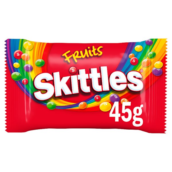 Skittles Fruits Sweets Bag 45g, Case of 36 Skittles