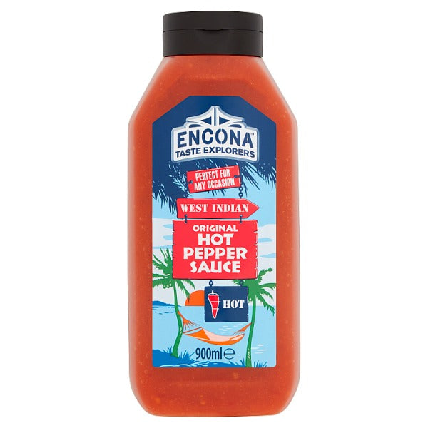 Encona Taste Explorers West Indian Original Hot Pepper Sauce 900ml, Case of 6 Encona