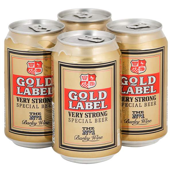 Gold Label Very Strong Special Beer 4 x 330ml, Case of 24 Gold Label