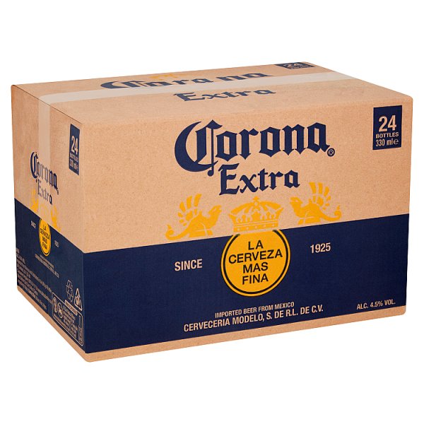 Corona Extra Lager Beer Bottles 24 x 330ml, Case of 24 Corona