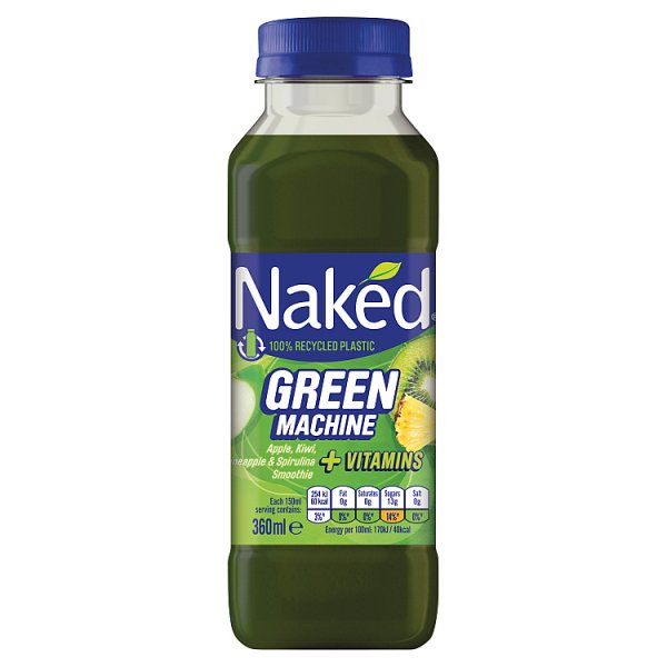 Naked Green Machine Apple & Kiwi Smoothie 300ml, Case of 12 Naked