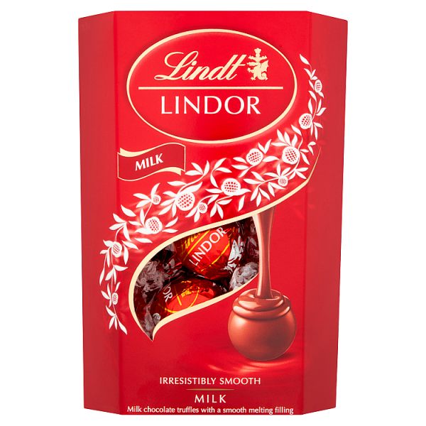 Lindt Lindor Milk Chocolate Truffles Box 200g, Case of 8 Lindt