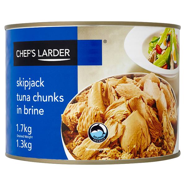 Chef's Larder Skipjack Tuna Chunks in Brine 1.7kg, Case of 6 British Hypermarket-uk