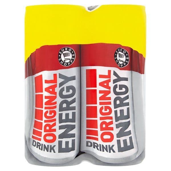 Euro Shopper Original Energy Drink 4 x 250ml [PM £1.95 ], Case of 6 Euro Shopper