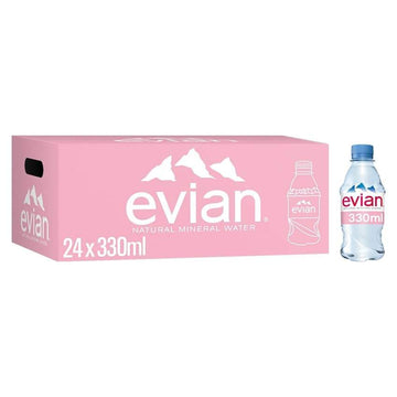 Evian Still Natural Mineral Water 33cl, Case of 24 Evian