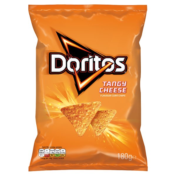 Doritos Tangy Cheese Sharing Tortilla Chips 180g, Case of 12 Doritos