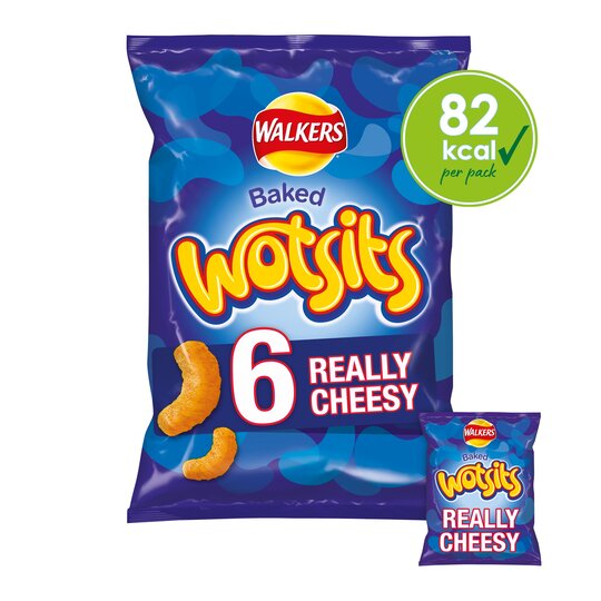 Walkers Wotsits Really Cheesy Multipack Snacks 6x16.5g, Case of 12 Wotsits
