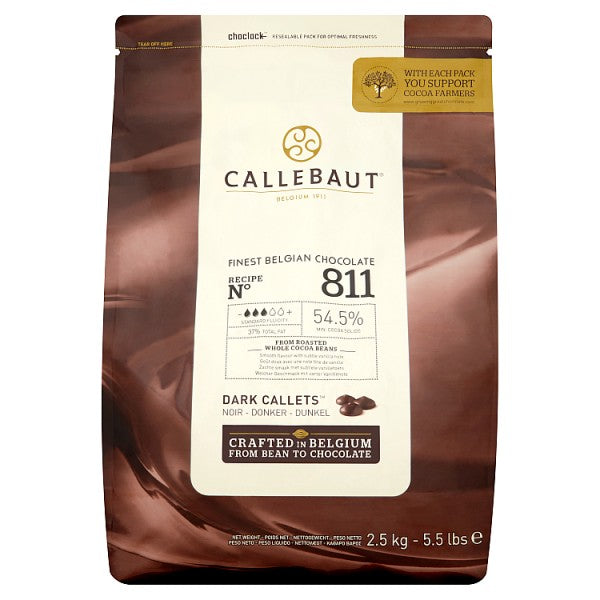 Callebaut Finest Belgian Chocolate Dark Callets 2.5kg, Case of 4 British Hypermarket-uk Callebaut