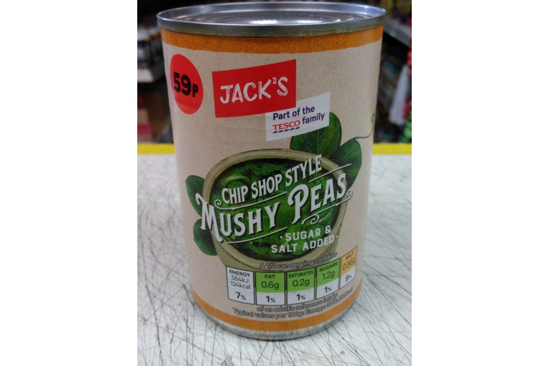 Jack's Mushy Peas 300g [PM 59p ], Case of 12 Jack's