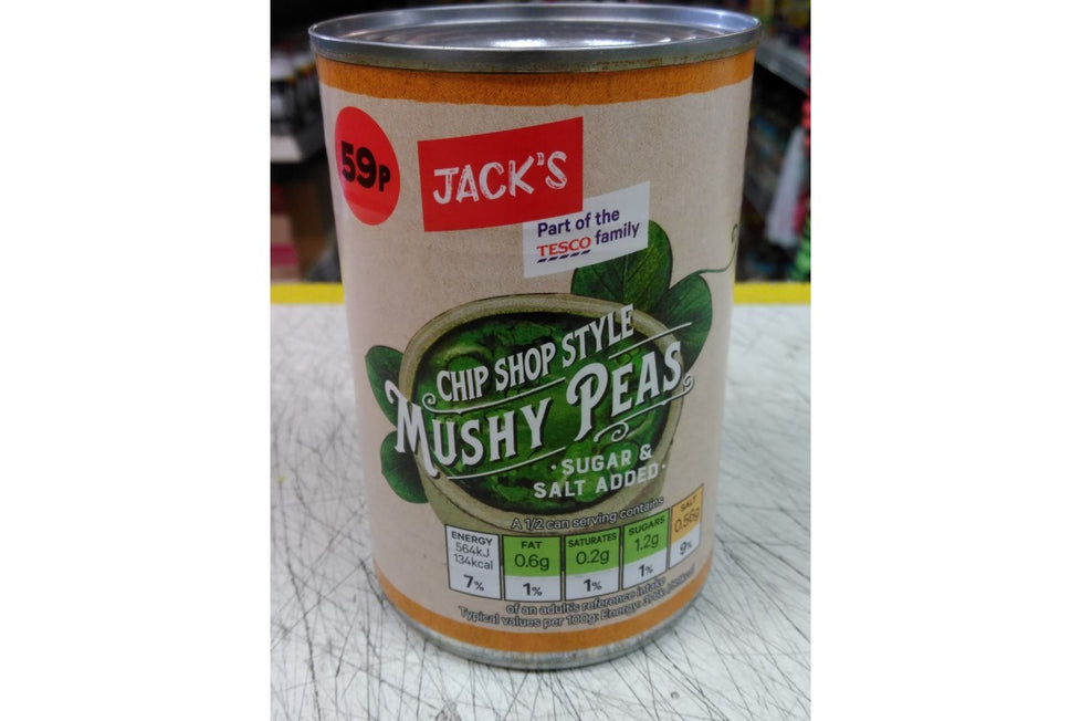 Jack's Mushy Peas 300g [PM 59p ], Case of 12 Jack's