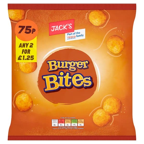Jack's Burger Bites 70g [PM 75p 2 for £1.25 ], Case of 16 Jack's