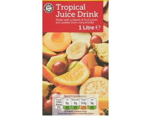 Euro Shopper Tropical Juice Drink 1 Litre [PM £1.09 ], Case of 12 Euro Shopper