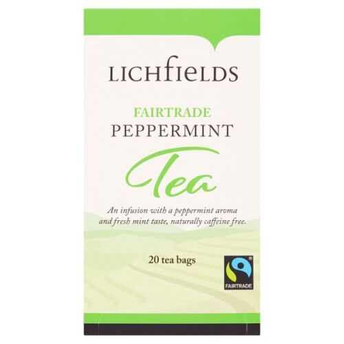 Lichfields Fairtrade Peppermint 20 Tea Bags 30g, Case of 6 Lichfields