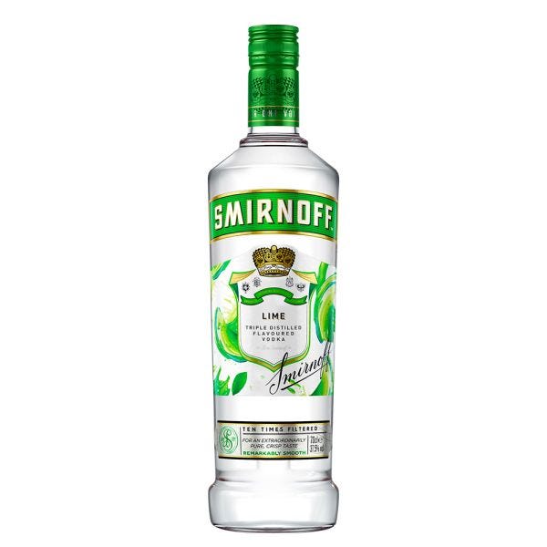 Smirnoff Lime Flavoured Vodka 70cl, Case of 6 Smirnoff